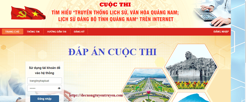 Đáp án Tuần 1: cuộc thi tìm hiểu lịch sử Đảng bộ tỉnh Quảng Nam trên Internet