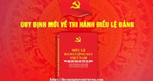 Bộ câu hỏi trắc nghiệm Quy định 294-QĐ/TW thi hành Điều lệ Đảng